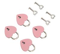 Generic Candado de Corazón con Llave para Joyeros, Carteras, Bolsos, Candado de Deseo para Pareja para Amor Eterno, Aleación de Zinc de 1,50x1,18 Pulgadas (rosa)