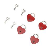 Generic Candado de Corazón con Llave para Joyeros, Carteras, Bolsos, Candado de Deseo para Pareja para Amor Eterno, Aleación de Zinc de 1,50x1,18 Pulgadas (rojo)