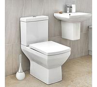 Generic Cepillo de Limpieza Creativo para Inodoro de Baño con Diseño Liso, Anticaída, para Fácil Almacenamiento, Base de Acero Inoxidable, Tamaño de 15,0" (Fondo Blanco)
