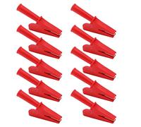 Generic Clip de Prueba Eléctrico 10 Piezas Abrazadera de Seguridad Aislada Duradera para Equipos Electrónicos y Maquinaria de Soldadura Hecha de PVC y Latón de (rojo)