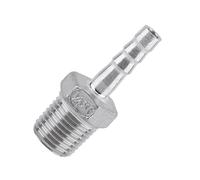 Generic Conector de de Manguera de Acero Inoxidable Accesorio de Púas Rosca Macho BSP 1/8 1/4 3/8 /2 3/4 Pulgadas con Material 304 SS para Plomería de Tuberías de Agua, Comb (/4''*6mm)