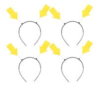 Generic Diadema Divertida Flechas Amarillas Pack de 4 Unidades Accesorio para Fiesta Halloween y Photobooth Diseño Novedoso y Ligero Talla Única para Mujer y Adulto
