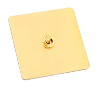 Generic Elegante Interruptor de Palanca de Alimentación AC250V con Panel de Acero Inoxidable Dorado, Ideal para Interiores Modernos
