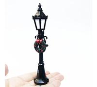 Generic Farola Navideña en Miniatura, Juego de 2 Luces Decorativas para Accesorios de Jardín de Hadas, Modelo de Plástico de 12 Cm para Decoración de Casa de Muñecas