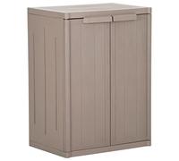 Generic Gabinete de Almacenamiento de Jardín, Cobertizo para Herramientas Al Aire Libre, Material de Ratán PP, Puertas Dobles con Estante Adecuado para Jardines Al Aire Libre (Marrón)
