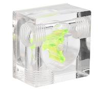 Generic Indicador de Medidor de Flujo de Agua Acrílico de 3 Impulsores, Acabado Pulido Duradero para de Refrigeración por Agua de Computadora, Diámetro de Interfaz de 12,9 Mm (cuadrado tres canales)