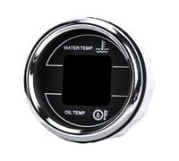 Generic Indicador de Temperatura de Agua y Aceite, Medidor de Temp. de Aceite y Agua, 52mm 2 Pulgadas Pantalla Digital, 4 Pines Conector Terminal, 12V Universal para Coches, Barcos, Motos
