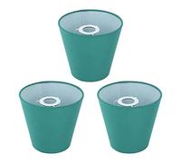 Generic Juego de 3 Pantallas de Tela para Lámpara, Cubierta Antipolvo Moderna con Iluminación Suave para Decoración de Dormitorio y Hotel, Tela de Calidad de 14cm (verde oscuro)