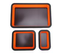 Generic Juego de Bandejas Magnéticas Plegables, Organizadores de Herramientas Plegables y Duraderos para Almacenamiento en Garaje y Mantenimiento Automotriz, Silicona, 3 uds.