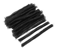 Generic Juego de Bobinas de Encuadernación en Espiral, 100 Unidades, Duraderas, 16 Mm de Diámetro, 4:1, de Encuadernación para Documentos de Oficina, Plástico PVC (BLACK)