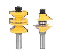Generic Juego de Brocas para Enrutador de Riel Stile, 2 Piezas de Acero Al Carbono de para Fresado de Puerta de Entrada, Vástago de 1/2 Pulgada