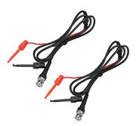 Generic Juego de Cables Coaxiales de Sonda de Gancho de Prueba BNC a Doble para Pruebas de osciloscopio: Cables Conductores Duraderos de Alta Calidad, 2 Piezas, 110 Cm de Longitud