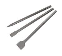 Generic Juego de Cinceles de Escala Plana de Punta, Accesorios de Vástago de 3 Piezas y 5 Ranuras para Demolición de Hormigón de Piedra, 40CM para Contratistas