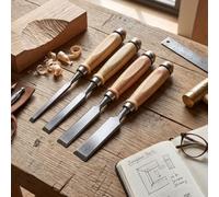 Generic Juego de Cinceles de Madera Profesionales con Cuchillas de Acero de Tungsteno Cromado para Tallado de Madera y Reparación de Muebles 6mm 12mm 18mm 24mm (Acero al cromo tangsteno)