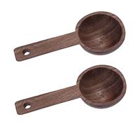 Generic Juego de Cucharas de café de Madera para Medir Especias y Harina, Material de Nogal Duradero para Uso en Cocina, 4,2 X 1,8 Pulgadas, Disponible en 1 o 2 Paquetes ((piezas a la venta) Nogal