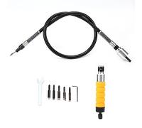 Generic Juego de Herramientas de Cincel Eléctrico para Tallar Carpintería, Amarillo para Tallar Madera, Acelerar el Grabado con 5 Cuchillas, Acero Inoxidable + de Talla de Goma