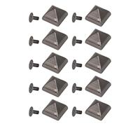 Generic Juego de Remaches Pyramid Punk, Herramientas de Reparación de Bolsos de Cuero Brillante, Remaches Cuadrados de 15mm para Entusiastas del Bricolaje (GRAY)