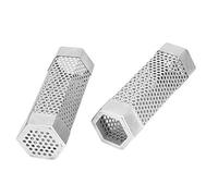 Generic Juego de Tubos para Ahumar Barbacoa, 2 uds., Tubos de Malla de Acero Inoxidable para Ahumar Carne, Pescado y Verduras, 6 Pulgadas (Hexagonal)