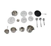 Generic Juego de Utensilios de Cocina de Acero Inoxidable, Cocina de Inducción Duradera, Ollas y Hervidor de Fondo Plano para Casera con Cuchara de Espátula, 12 Piezas