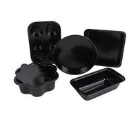 Generic Juego de Utensilios para Hornear, Sartenes Duraderas para Tostadas, Muffins, Pizza, Sartenes Antiadherentes de Acero Al Carbono para Horno de Cocina para Uso Doméstico (BLACK)