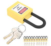 Generic Juegos de Cerraduras de Bloqueo de 38 Mm, 10 para Herramientas de Seguridad Industrial, Candado de Seguridad de Nailon Duradero para Fábricas y Sitios de Construcción (YELLOW)