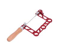 Generic Mini Sierra de Mano para Carpintería Sierra de Calar Duradera en Forma de U para Joyero Procesamiento de Metales Cuerpo de Aleación de Aluminio + de Madera Rojo Portátil para Artesanos Craft