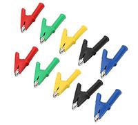 Generic P2002 Juego de 10 Piezas de Clips de Prueba de Seguridad Aislados Clips de Prueba de Cocodrilo de para Uso en Multímetro Cobre PVC Conector Tipo Banana de 4 Mm 20 A 380 V 5 Colores