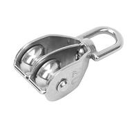Generic Poleas Fijas de Acero Inoxidable de Alta Resistencia, Polea de Elevación de Doble Rueda, Ideal para Herramientas y Equipos, Carga Máxima de 75KG, 2 uds.