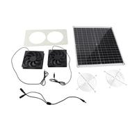 Generic Potente Kit de Ventilador con Panel Solar de 25 W para Ventilación Eficiente en Invernaderos, Vehículos Recreativos y Residencias para Perros