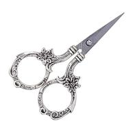 Generic Tijeras de Flores Vintage, Elegantes Tijeras para Bordar, Perfectas para Costura y Manualidades, Acero Inoxidable, Hoja de 3,5", 1 Unidad (SILVER)