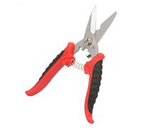 Generic Tijeras Multifunción de Cabeza Recta, Tijeras de Electricista de 180 Mm con Ergonómico para Podar Flores y Cortar Metales, Acero 3CR13