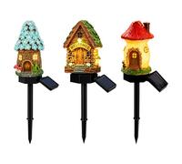 Genérico 1/3/6 Pcs Solar Fairy-Tale Mushroom Cottage Garden Light, Waterproof Led Mushroom Solar Lights Outdoor With Stake, Outdoor Landscape Pathway Light, for Lawn, Walkway, Patio, Yard (3PCS-A)