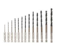 Genérico 13 Piezas Juego de Brocas para Metal y Madera de Acero Rápido 4341 Hss de 1,5 a 6mm Diseño Helicoidal para Carpintería y Trabajo en Cobre