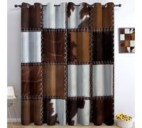 Genérico 140 x 225 cm, juego de 2 cortinas 100% opacas con aislamiento térmico, piel de vaca con textura retro, tejido suave e irrompible, doble cortina con ojales para dormitorio, salón, cocina, gris