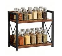 Genérico 2-Tier spicee Rack - Seasoning Shelf, 2-Tier Space-Saving Large Capacity Vintage | Kitchen Seasoning Organizer Condiment Station For Countertop Cabinet Farmhouse Home Living Room Restaurants