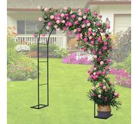 Genérico 200/220/230 cm Arco para Plantas Trepadoras de Metal Enrejado Jardin Exterior Resistente a la Intemperie Acero con Recubrimiento en Polvo(Black,80W x 200H cm)