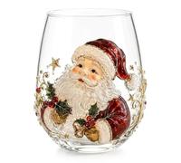 Genérico 3D Christmas Glass Art Cup，Santa Claus | Handmade 3D Stemless Wine Glasses for Drinks Coffee Tea Wine Juice Cocktails, Holiday Party Xmas Home Decor Gift Idea