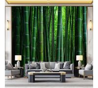 Genérico 3D Papel pintado no tejido Planta Bosque de Bambús, Zen Paisaje Oriental Papel pintado Panorámico para Sala Dormitorio Dormitorio Infantil, Oficina Decoración de Pared 350 x 256cm
