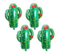 Genérico 4 Globos de Cactus Creativos y Fáciles de Inflar de Papel de Aluminio para Decoración de Fiesta Hawaiana en Club o Evento Especial