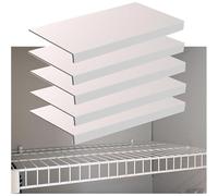 Genérico 5 Cubiertas de Rejilla para estantes de despensa - Revestimientos Impermeables de imitación Madera de 8 mm, fácil instalación para la organización de la Cocina, 45 x 12 Pulgadas (Blanco) - S