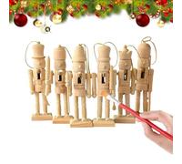 Genérico 6PCS Cascanueces Navidad Madera, 13CM Cascanueces Sin Color Nussknacker Bemalen DIY, para Escaparates Navideños, Mesas Festivas, Decoración Navideña O para El Día A Día
