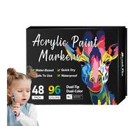 Genérico Acrylic Paint Markers, Double Tip Painting Pens, 6.49x0.35in Fade Resistant Permanent Ink, Smooth Flow Design, Portable Art Tools for Paper, Glass, Wood, Canvas, Ceramic, Rock