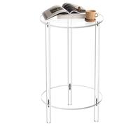 Genérico Acrylic Round Table - Clear Side End Drink Tble For Small Spaces, 5-Star Modern End Tabl For Living Room & Bedroom, Waterproof Side Table For Workplace & Coffee