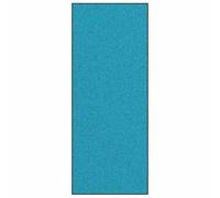Genérico Alfombra de entrada Cian y Negro 120 x 300 cm en 100% Poliamida | Cerdas de terciopelo, bordes anaranjados, reverso de PVC, lavable a máquina a 30 °C, uso interior, pasillos y entradas
