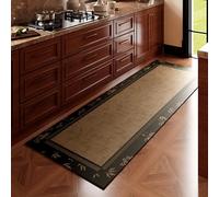 Genérico Alfombras De Cocina Antideslizantes Y Lavables De 45X150 cm con Diseño De Hojas De Bambú Y Base De Goma. Alfombras Largas De Estilo Vintage para Zonas De Fregadero, Pasillo Y Entrada.