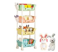 Generico Almacenamiento de juguetes y libros | Multi-Purpose And Versatile Multi-Tier Kid Rack With Wheels | Convenient Maneuverability Eye-Catching Storage Capacity Kids Organizer For Playroom