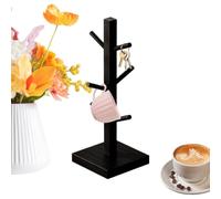 Genérico Árbol Portatazas Árbol Colgador De Madera Para Tazas Con 6 Ganchos