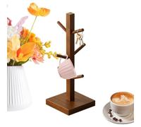 Genérico Árbol Portatazas Árbol Colgador De Madera Para Tazas Con 6 Ganchos