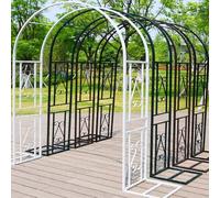 Genérico Arco de jardín, Arco de Boda, Gran Arco de jardín de Metal con Enrejado para Plantas trepadoras, pérgola Resistente con Base Estable, cenador de Rosas para Exteriores para Soporte de enredad
