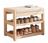 Genérico Armario para Guardar Zapatos, Armario de Pasillo, Estante para Zapatos, cajón Plegable, Banco de Entrada, Banco Zapatero de bambú, Almacenamiento de 2 Niveles, Capacidad de 80 kg, Mueble de